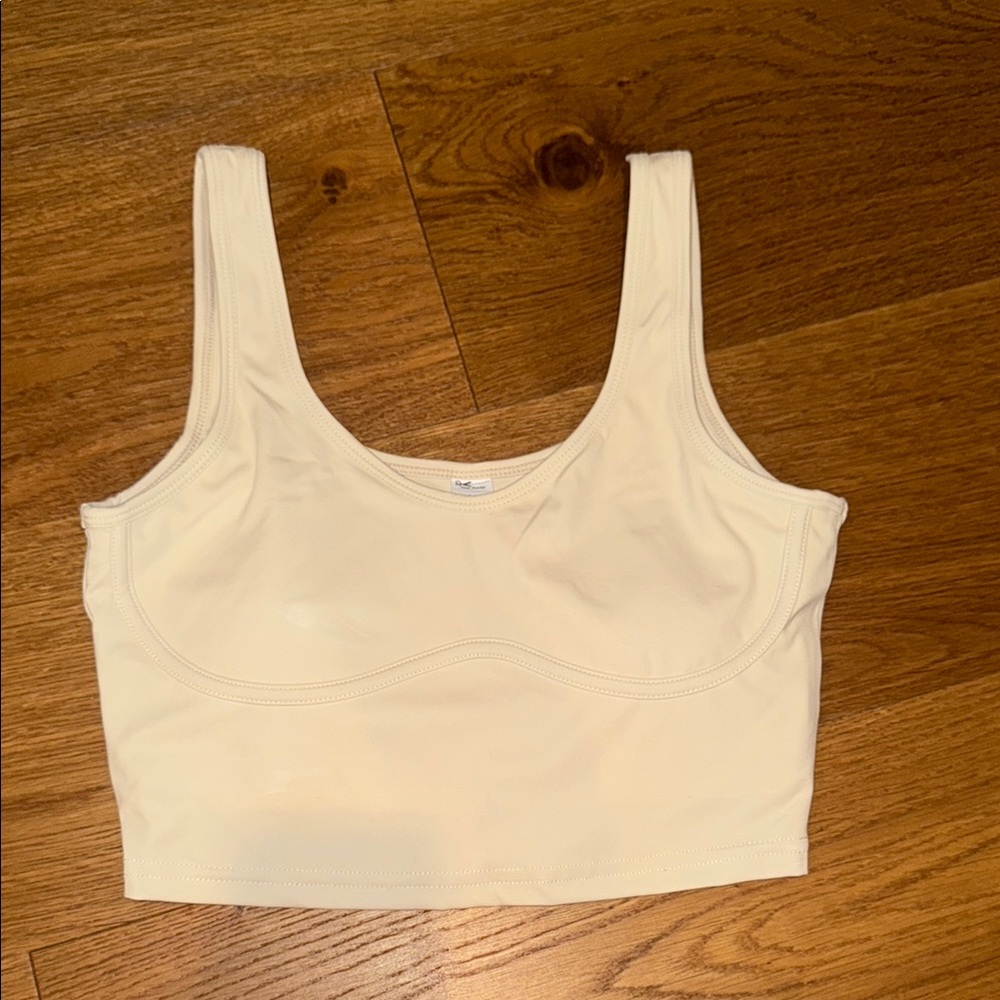 Cream Cropped Tank Top